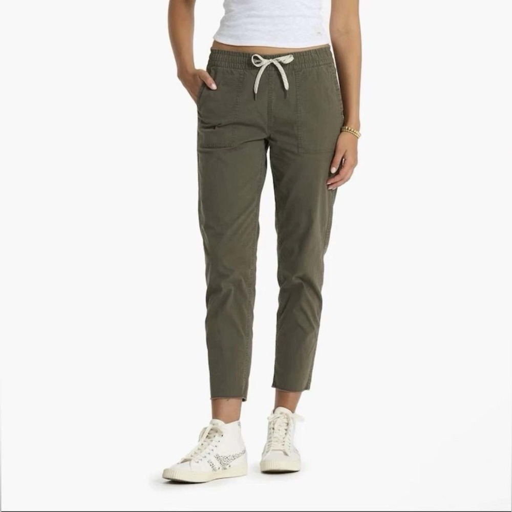 Vuori Ripstop Pant Charcoal Grey Elastic Drawstring Waist Raw Hem Womens‎ Large